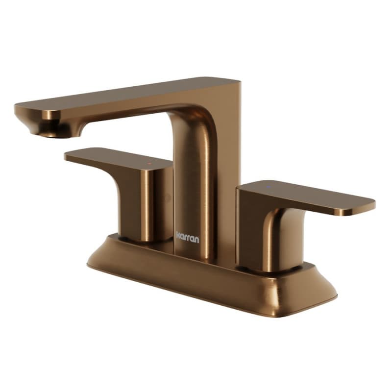 Venda Double-Handle Two Hole Centerset Faucet Bathroom Faucet with Matching Pop-up Drain, Brushed Copper