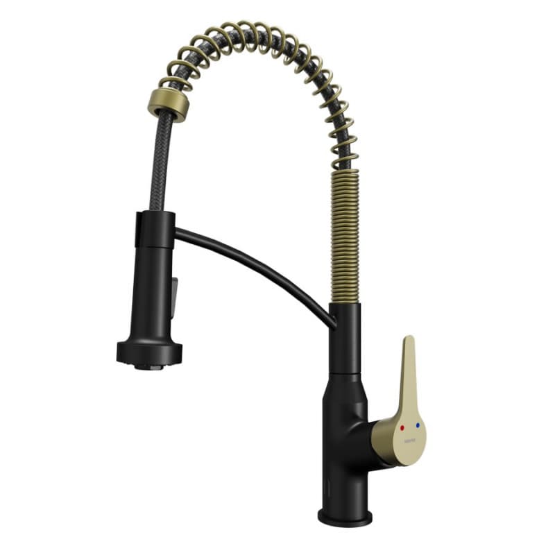 Alston Touchless Single-Handle Pull-Down Sprayer Kitchen Faucet, Matte Black/Brushed Gold