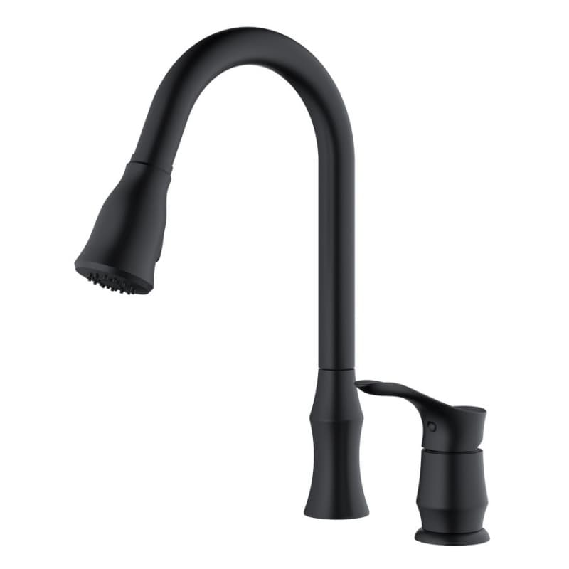 Hillwood Single-Handle Pull-Down Kitchen Faucet with Dual-Function Sprayer, Matte Black