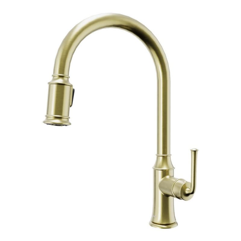 Auburn One-Handle Pull Down Dual Function Sprayer Kitchen Faucet, Brushed Gold