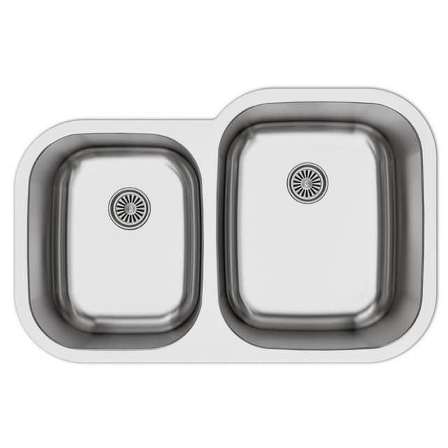 Profile Stainless Steel Undermount 18G Small/Large Bowl Kitchen Sink, 31-1/2" x 20-1/2" x 8-1/2" (40/Box)