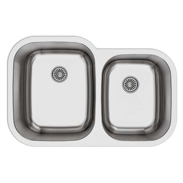 Profile Stainless Steel Undermount 18G Large/Small Bowl Kitchen Sink, 31-1/2" x 20-1/2" x 8-1/2" (40/Box)