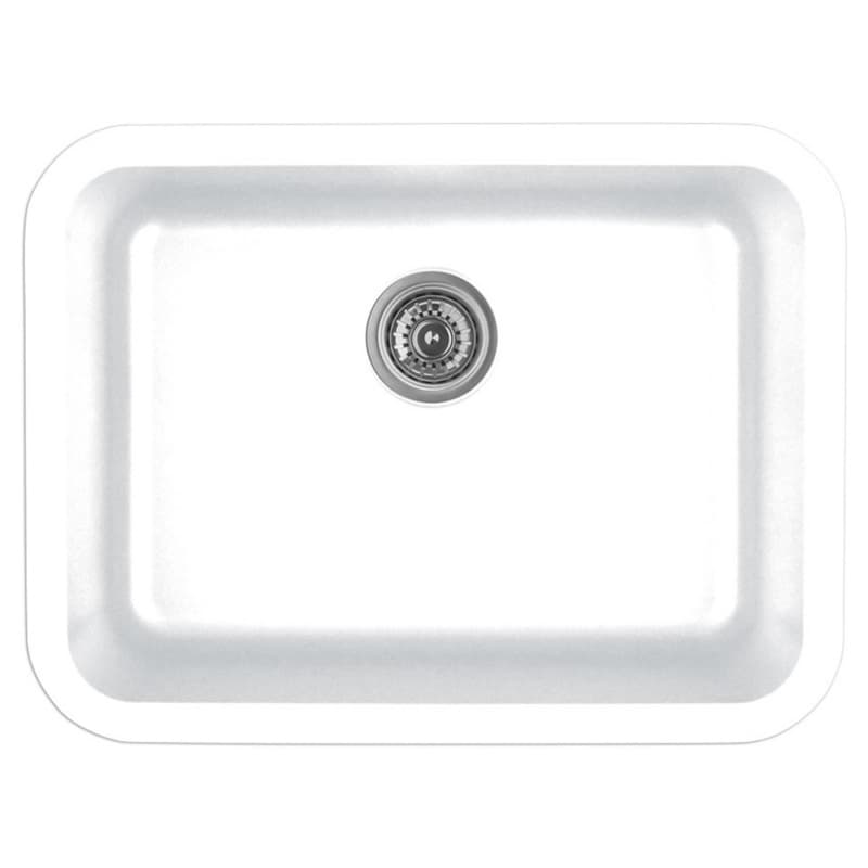Q-320 Quartz Under Mount Single Bowl Kitchen Sink, 24-1/4" x 18-1/4" x 8-1/2", White