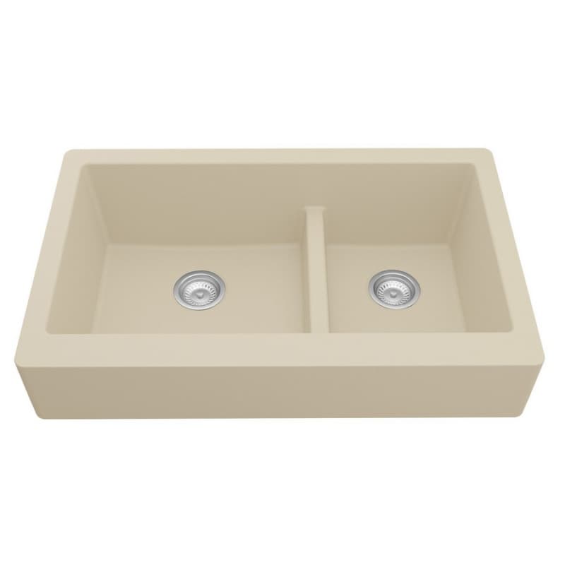 Karran QAR-760-BI 34" Quartz Retrofit Farmhouse Kitchen Sink in Bisque