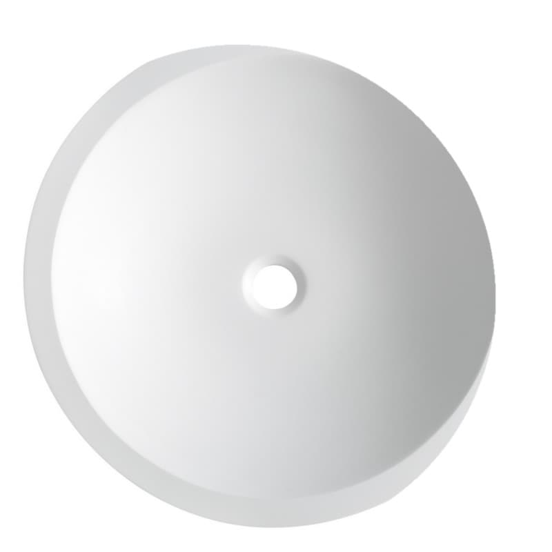 Quattro Acrylic Vessel Mount Single Bowl Vanity Bathroom Sink, 19-1/4" x 19-1/4" x 4", Matte White
