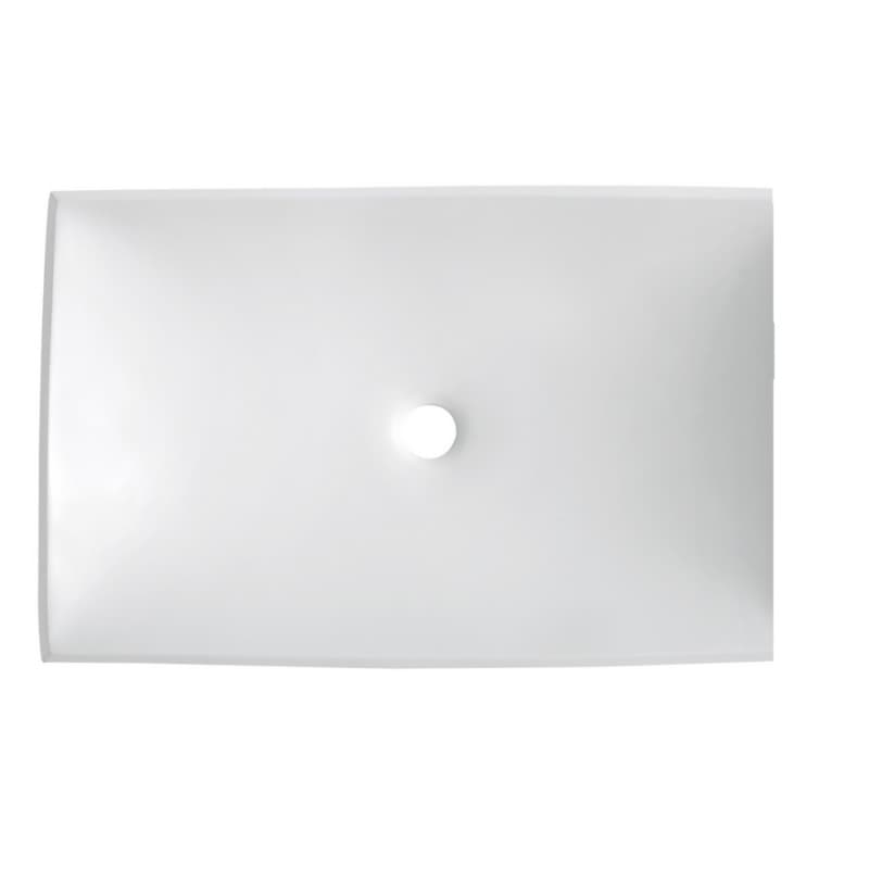 Quattro Acrylic Vessel Mount Single Bowl Rectangular Bathroom Sink, 25-1/4" x 15-1/2" x 4-1/4", Matte White