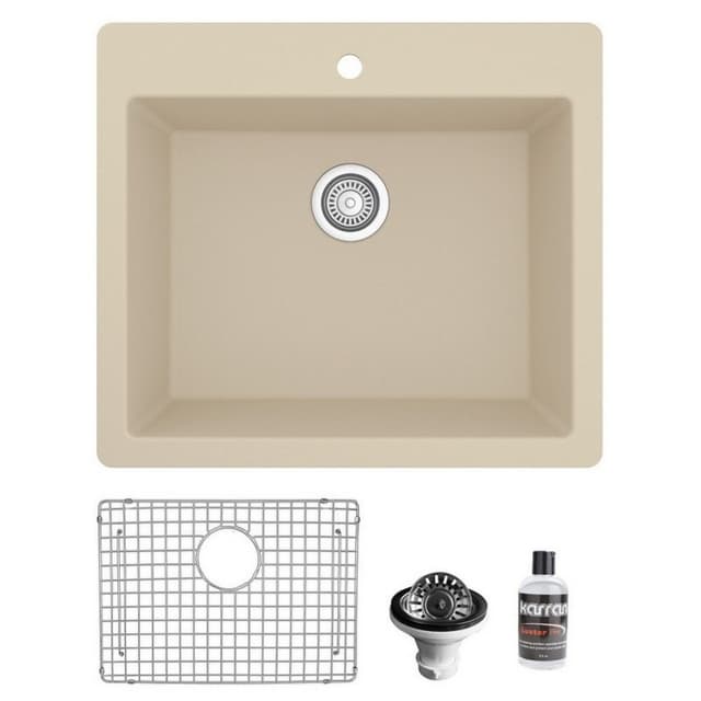 Karran QT-820 Quartz Series Single Top Mount Small Bowl Sink Kit