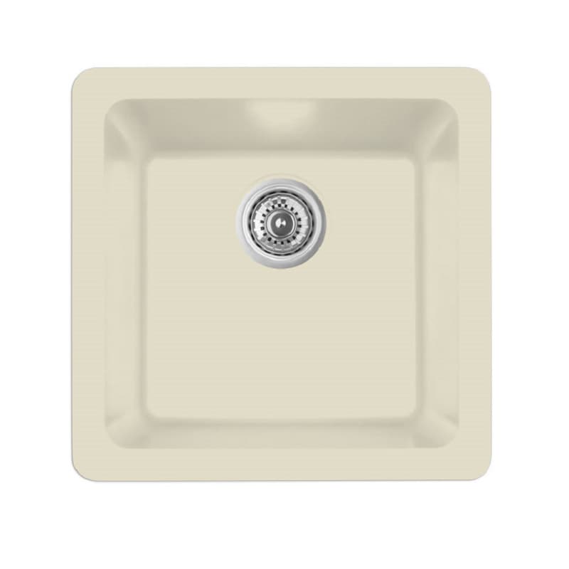 QAR-690 Quartz Undermount Single Bowl Bar/Prep Sink, 16-5/8" x 16-5/8" x 8-1/4", Bisque