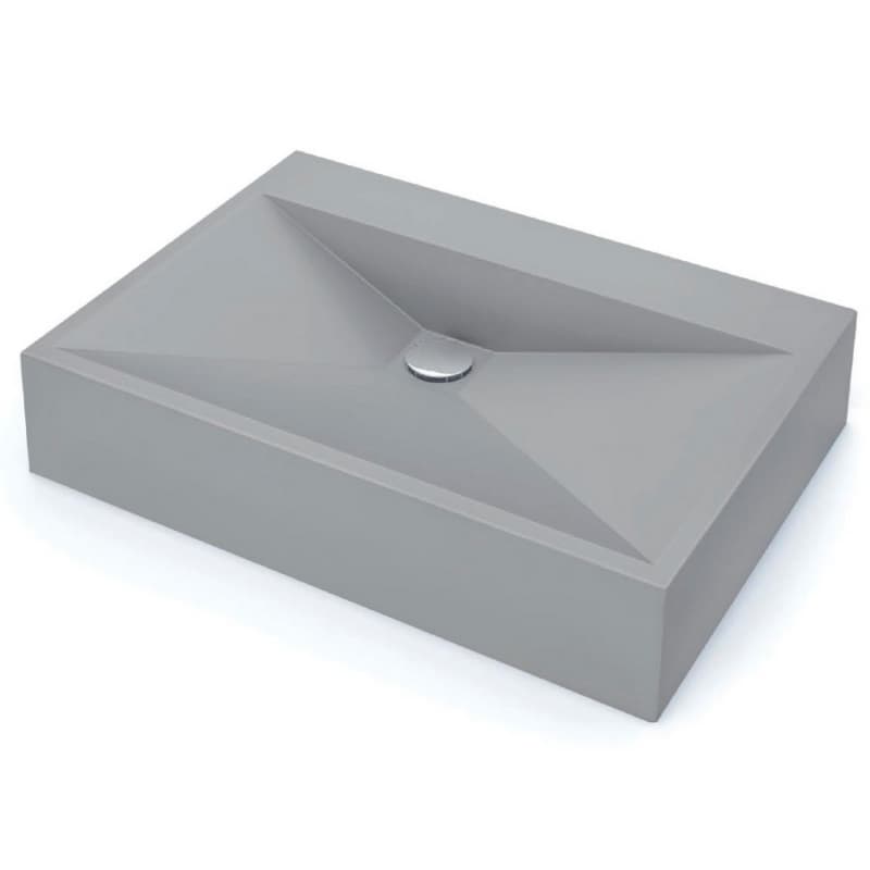 Sternhagen Vessel Mount Single Bowl Bathroom Sink, 24-1/4" x 17-1/2" x 5-1/8", Gray