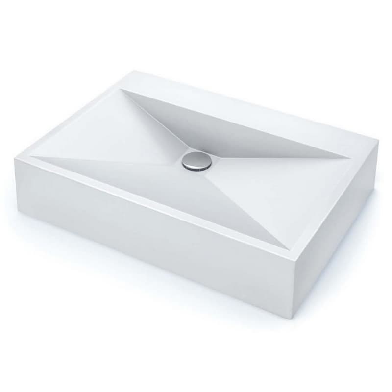 Sternhagen Vessel Mount Single Bowl Bathroom Sink, 24-1/4" x 17-1/2" x 5-1/8", White