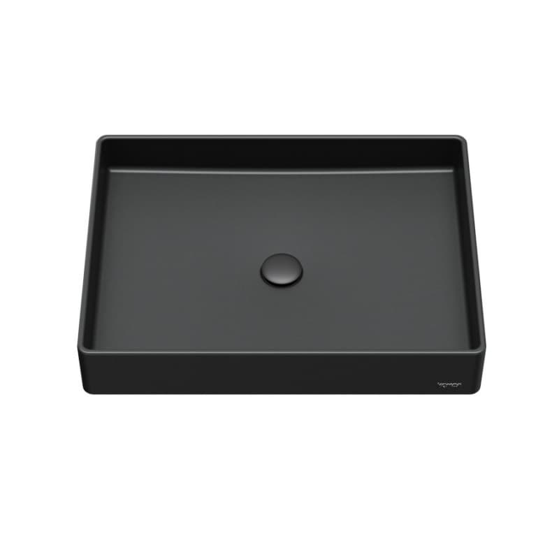 Sternhagen Quartz Rectangular Bathroom Vessel Sink, 23-5/8" x 17-3/4" x 4", Black