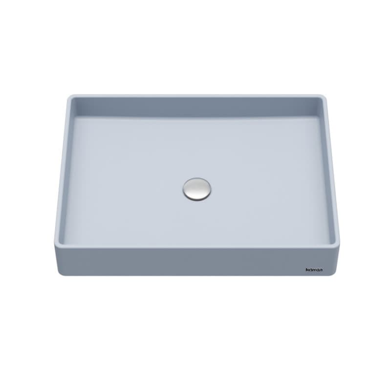 Sternhagen Quartz Rectangular Bathroom Vessel Sink, 23-5/8" x 17-3/4" x 4", Ice Blue