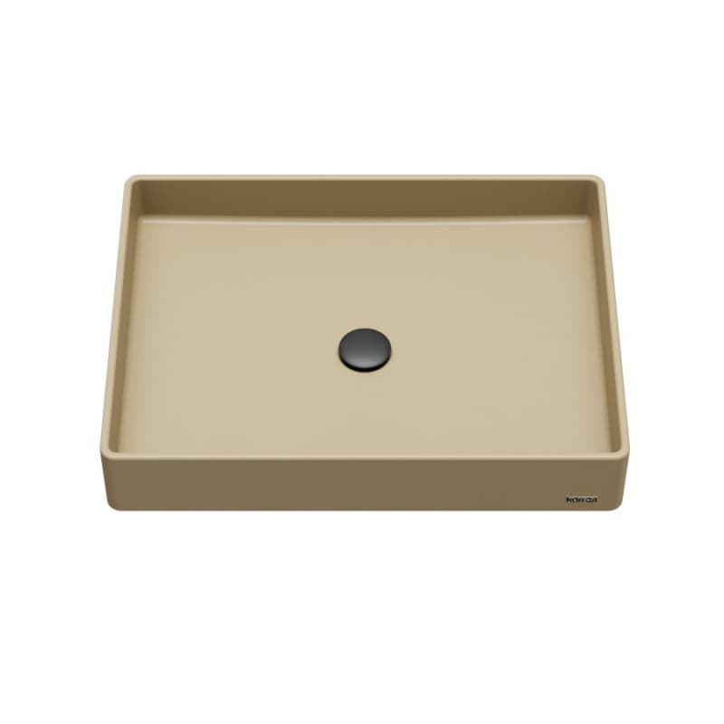 Sternhagen Quartz Rectangular Bathroom Vessel Sink, 23-5/8" x 17-3/4" x 4", Pale Gold