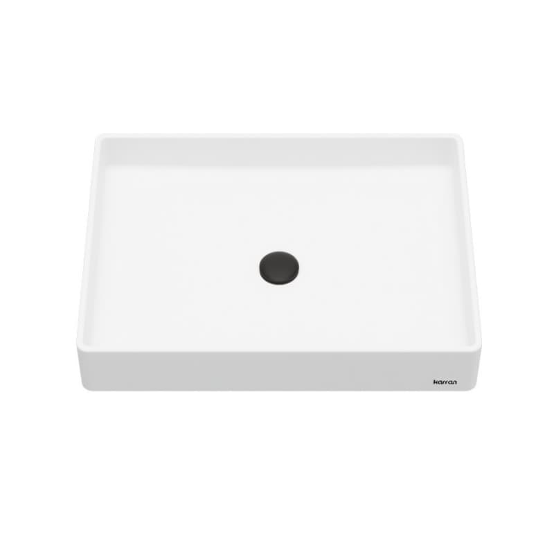 Sternhagen Quartz Rectangular Bathroom Vessel Sink, 23-5/8" x 17-3/4" x 4", White