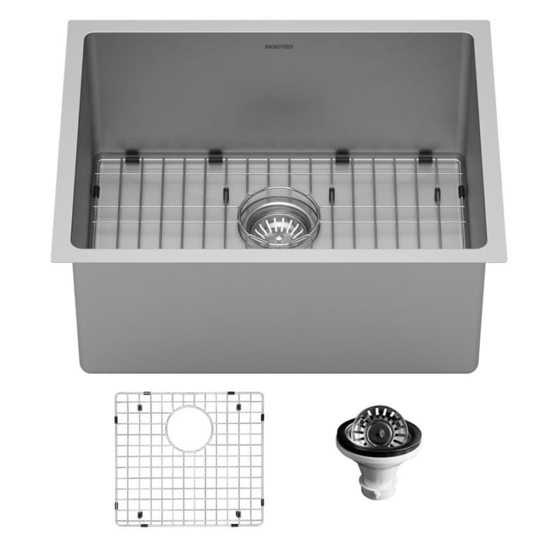 Select Stainless Steel Undermount 16G Single Bowl Kitchen Sink Kit, 21-1/4" x 17-1/4" x 8-1/4"