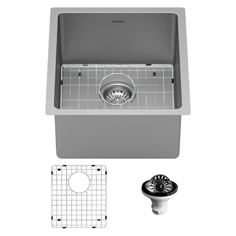 Select Stainless Steel Undermount 16G Single Bowl Kitchen Sink Kit, 16-1/2" x 18" x 9"