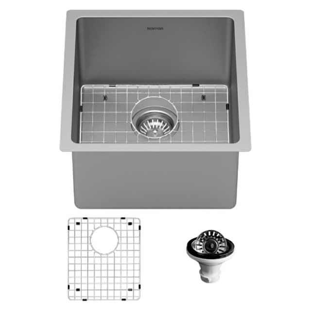 Select Stainless Steel Undermount 16G Single Bowl Kitchen Sink Kit, 16-1/2" x 18" x 9"