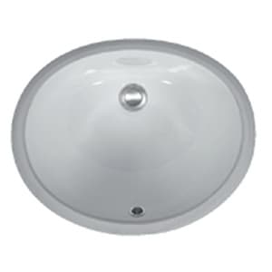 Undermount Single Bowl Vanity Sink, 17" x 14" x 6", White