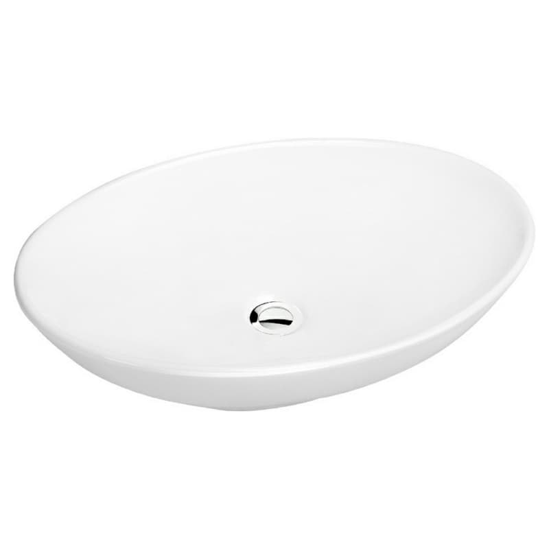 Valera Above-Counter Vitreous China Single Bowl Bathroom Vessel Sink, 27" x 16-3/4" x 3-1/4", White