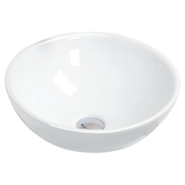 Valera Above-Counter Vitreous China Single Bowl Bathroom Vessel Sink, 15-1/2" x 15-1/2" x 5", White