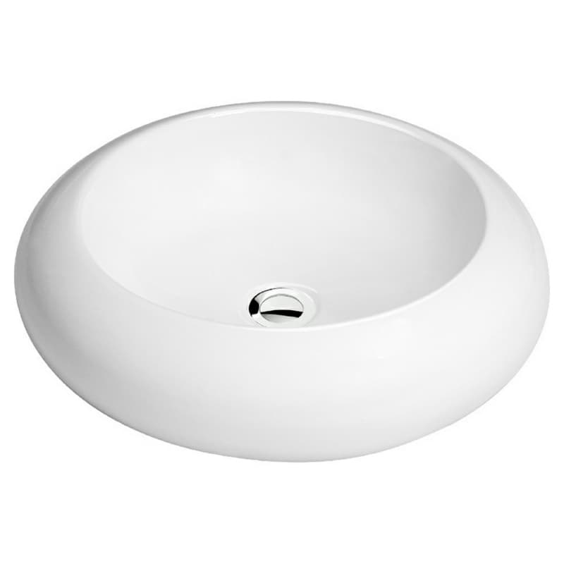 Valera Above-Counter Vitreous China Single Bowl Bathroom Vessel Sink, 19-1/2" x 19-1/2" x 4-1/4", White