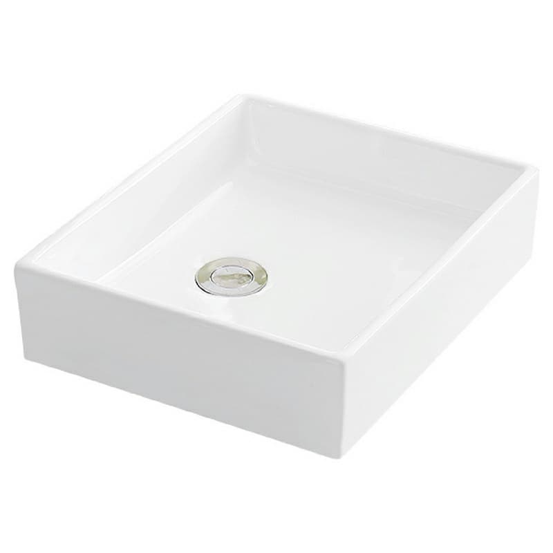 Valera Above-Counter Vitreous China Single Bowl Bathroom Vessel Sink, 15-1/2" x 13" x 3-1/4", White