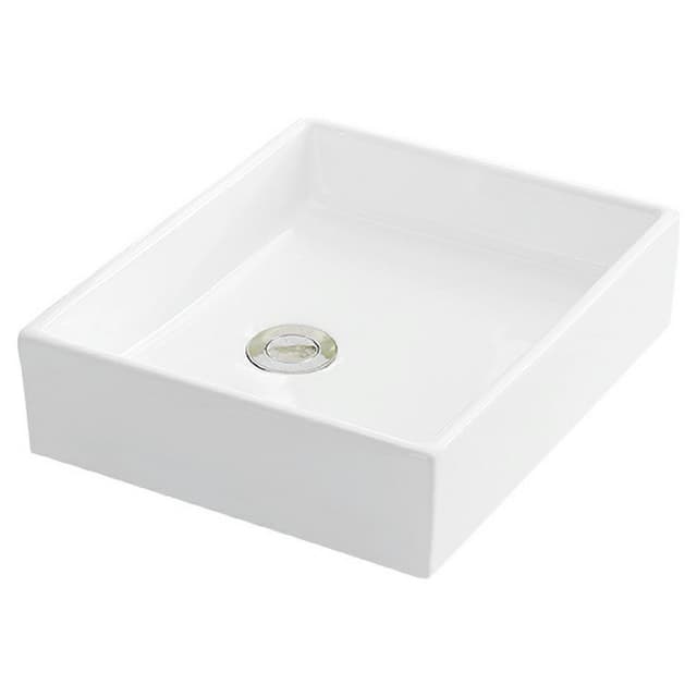 Valera Above-Counter Vitreous China Single Bowl Bathroom Vessel Sink, 15-1/2" x 13" x 3-1/4", White