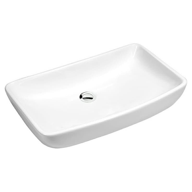 Valera Above-Counter Vitreous China Single Bowl Bathroom Vessel Sink, 24" x 15-1/2" x 4", White