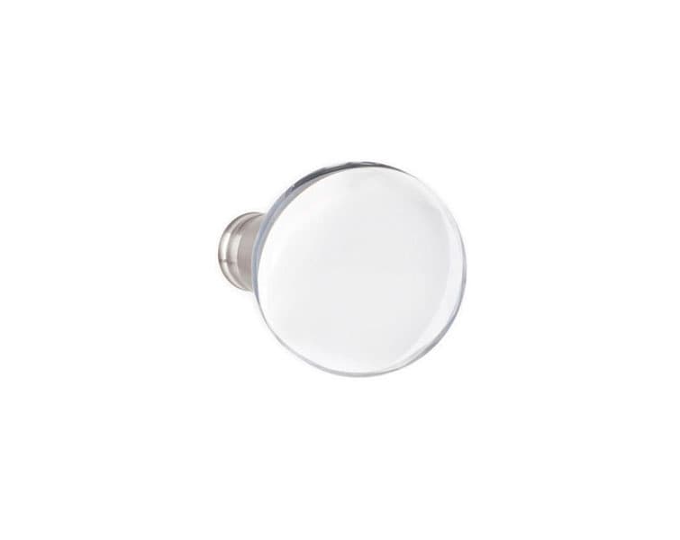 1" Bristol Glass Cabinet Knob, Satin Brass