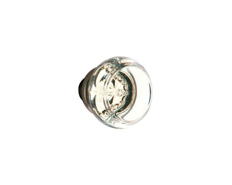 1-1/4" Georgetown Glass Cabinet Knob, Satin Brass