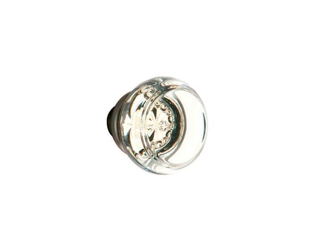 1-3/4" Georgetown Glass Cabinet Knob, Satin Brass