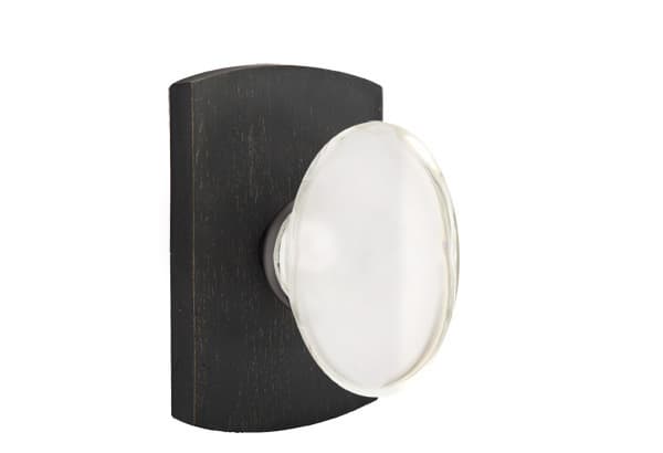 1-1/4" Hampton Glass Cabinet Knob, Satin Brass