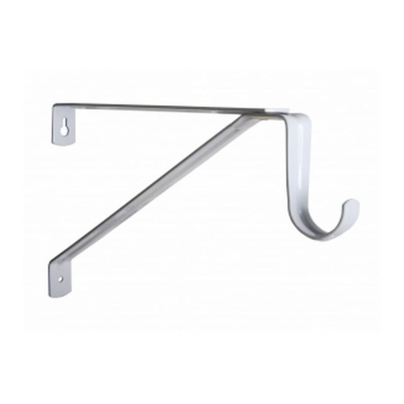 12" Long Adjustable Shelf Support for 1-1/16" Closet Rods, Bright White Finish
