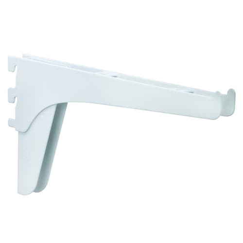 12" KV185 Heavy-Duty Double Slot Shelf Bracket, White Finish