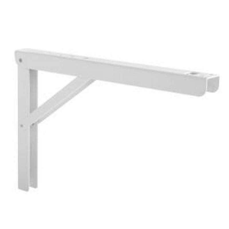 400mm Adjustable Folding L-Bracket, White Finish