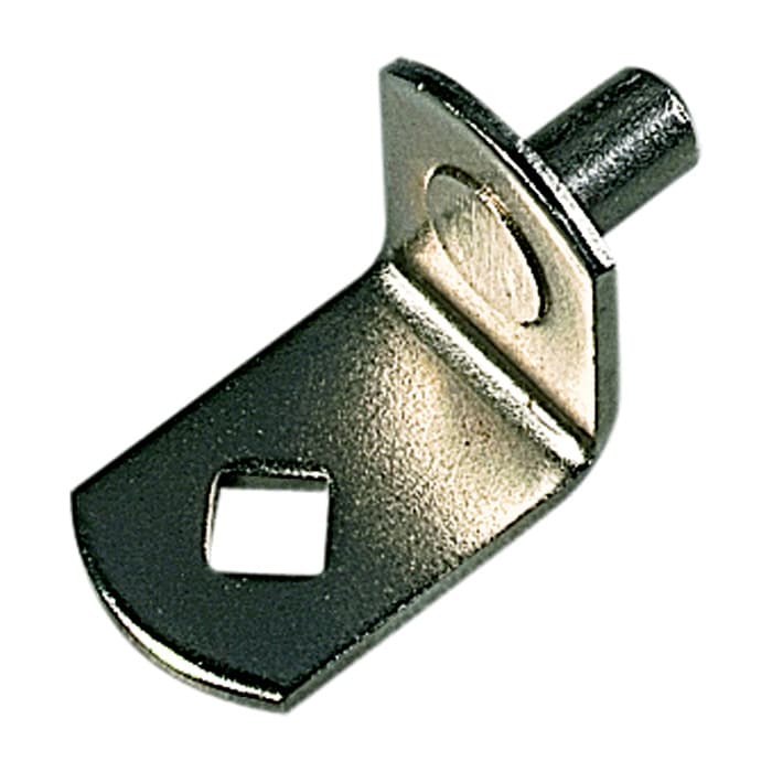 5mm Plastic/Zinc/Steel Shelf Support, Nickel-Plated Finish 100/Box