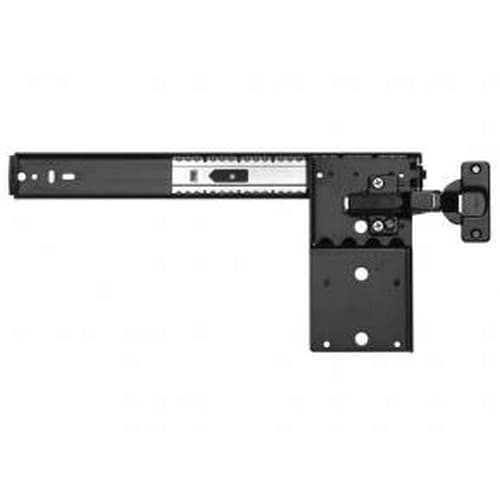8070 EZ Pivot Door Slide with Hinge and Baseplate, 30lb Capacity, Ebony Black, 16", Polybag