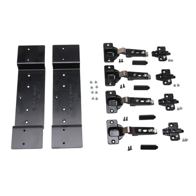 8091 Grass Full Overlay Hinge Kit for Pocket Door Slide with 75lb Capacity, Black