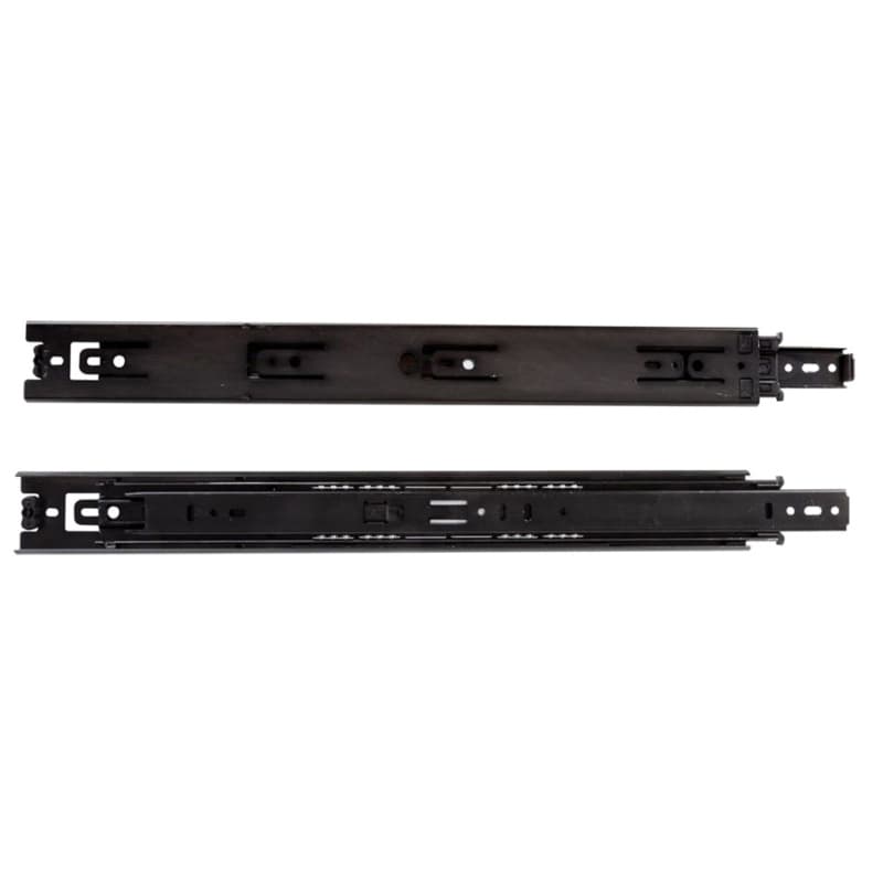 8400 Drawer Slide with 100lb Capacity, Full Extension, Side-Mount, Ebony Black, 16", Polybag