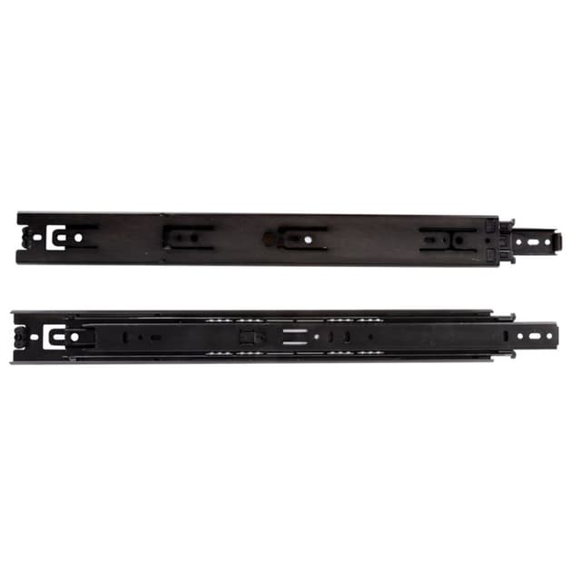 8400 Drawer Slide with 100lb Capacity, Full Extension, Side-Mount, Ebony Black, 16", Polybag
