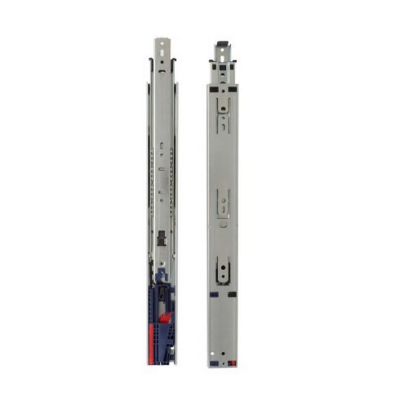 8455FM Drawer Slide with 90lb Capacity, 1" Overtravel Extension, Side-Mount, Soft-Closing, Black, 22", Bulk Box