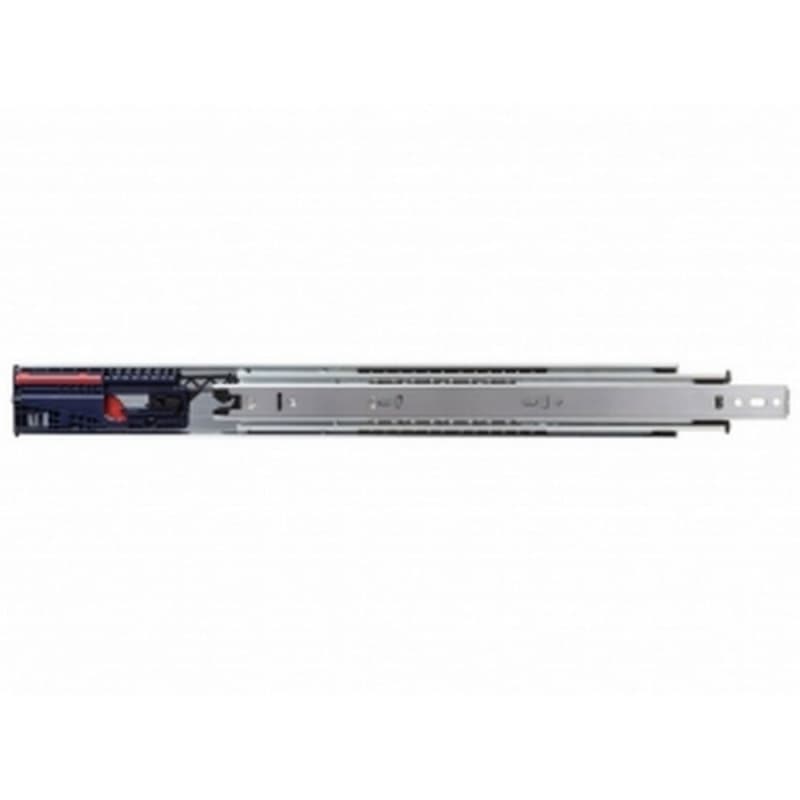8655FM Heavy-Duty Drawer Slide with 140lb Capacity, Overtravel Extension, Side-Mount, Soft-Closing, Zinc, 18