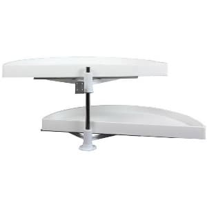 34" Half-Moon 2 Tray Lazy Susan, White