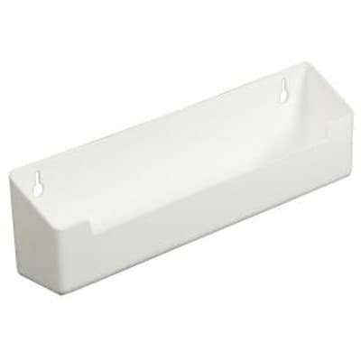 14" White Slim Line Sink Tip-Out Tray Without Tab Stop