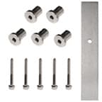 72" Barn Door Flat Rail with 5 Mounting Brackets Kit, Stainless Steel Finish