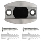 Barn Door Round Rail Floor Guide for Glass Doors, Face Mount, Stainless Steel Finish