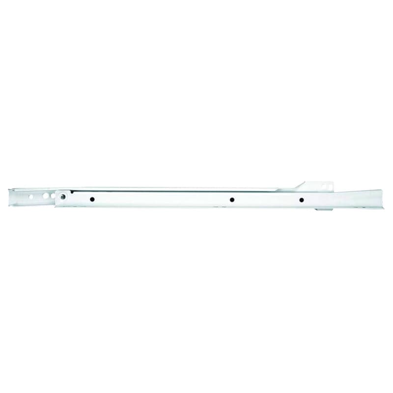 1805 Left-Hand Euro Slide Drawer Member with 75lb Capacity, 3/4 Extension, Side-Mount/Bottom-Mount, Self-Closing, White, 15-3/4"