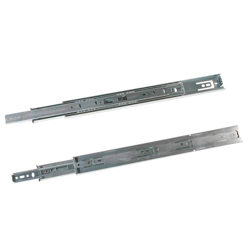 8405 Drawer Slide with 100lb Capacity, Overtravel Extension, Side-Mount, Anochrome, 12", Polybag