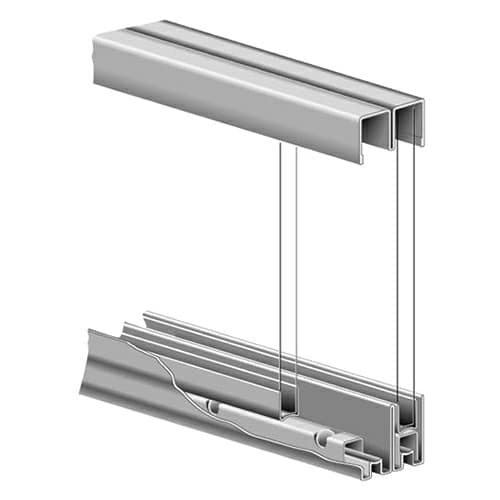 Roll-Ezy 60" Ball Bearing Track System for Large Sliding Glass Door, Zinc Plated Finish