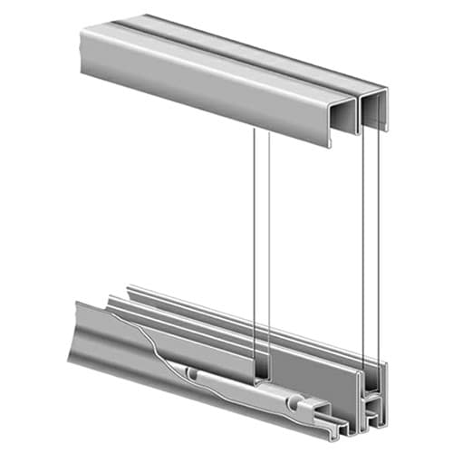 Roll-Ezy 72" Ball Bearing Track System for Large Sliding Glass Door, Zinc-Plated Finish